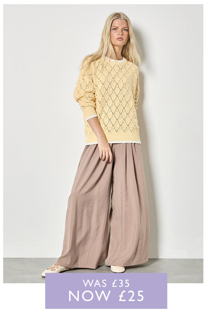 Pointelle Knit Blanket Stitch Jumper