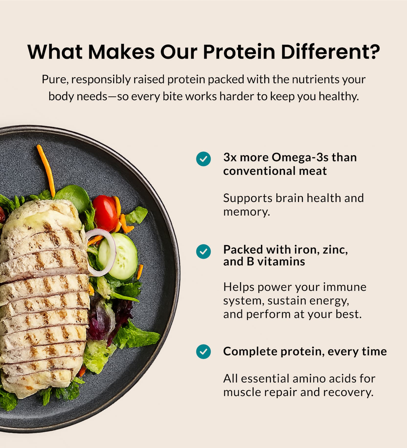 What Makes Our Protein Different? | 3x More Omega-3s | Packed with iron, zinc, and B Vitamins