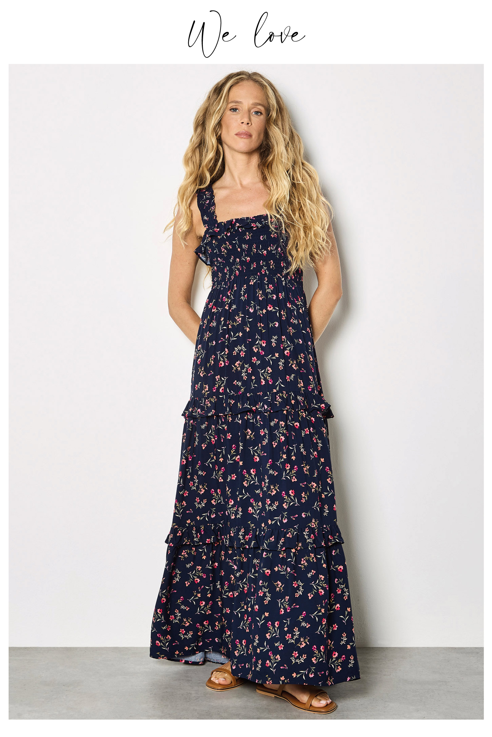 Ditsy Floral Smocked Maxi Dress