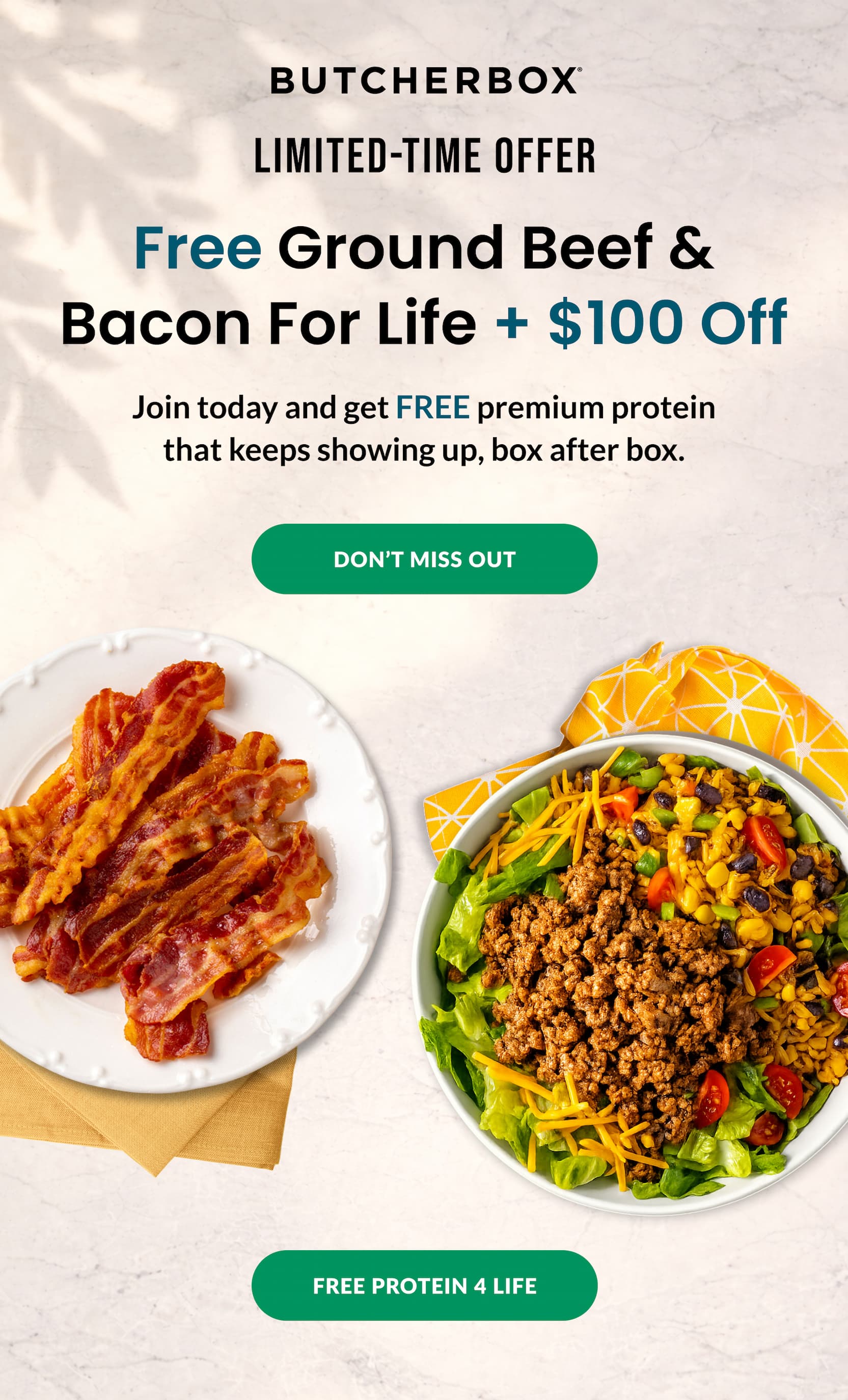 LIMITED TIME OFFER | Free Ground Beef & Bacon For Life + $100 Off | DON'T MISS OUT