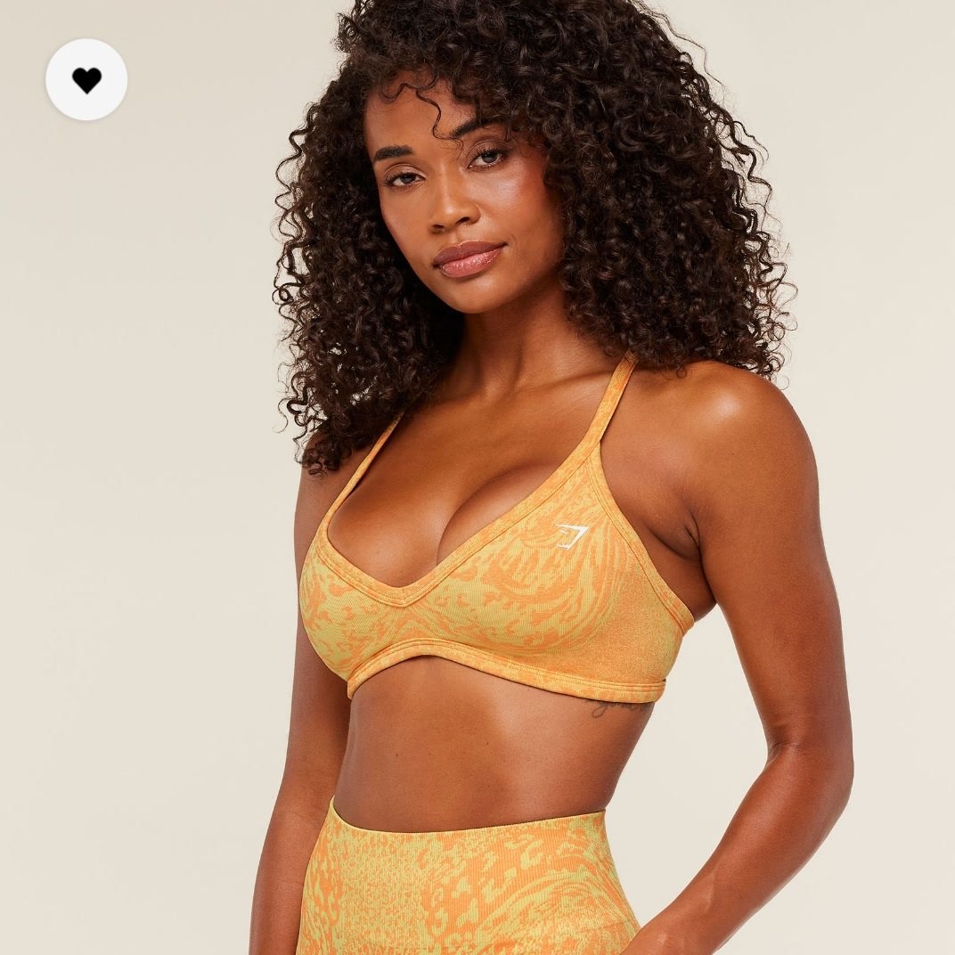 Sorbet Yellow/Dayglow Peach Adapt Animal X Whitney Sports Bra