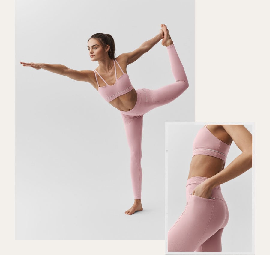 airbrush high waist fast track legging - vintage pink white