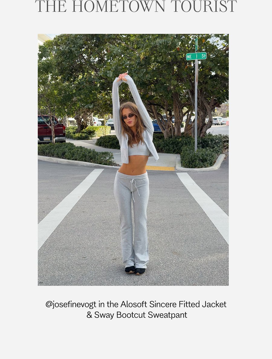 THE HOMETOWN TOURIST. Alosoft Sincere Fitted Jacket & Sway Bootcut Sweatpant