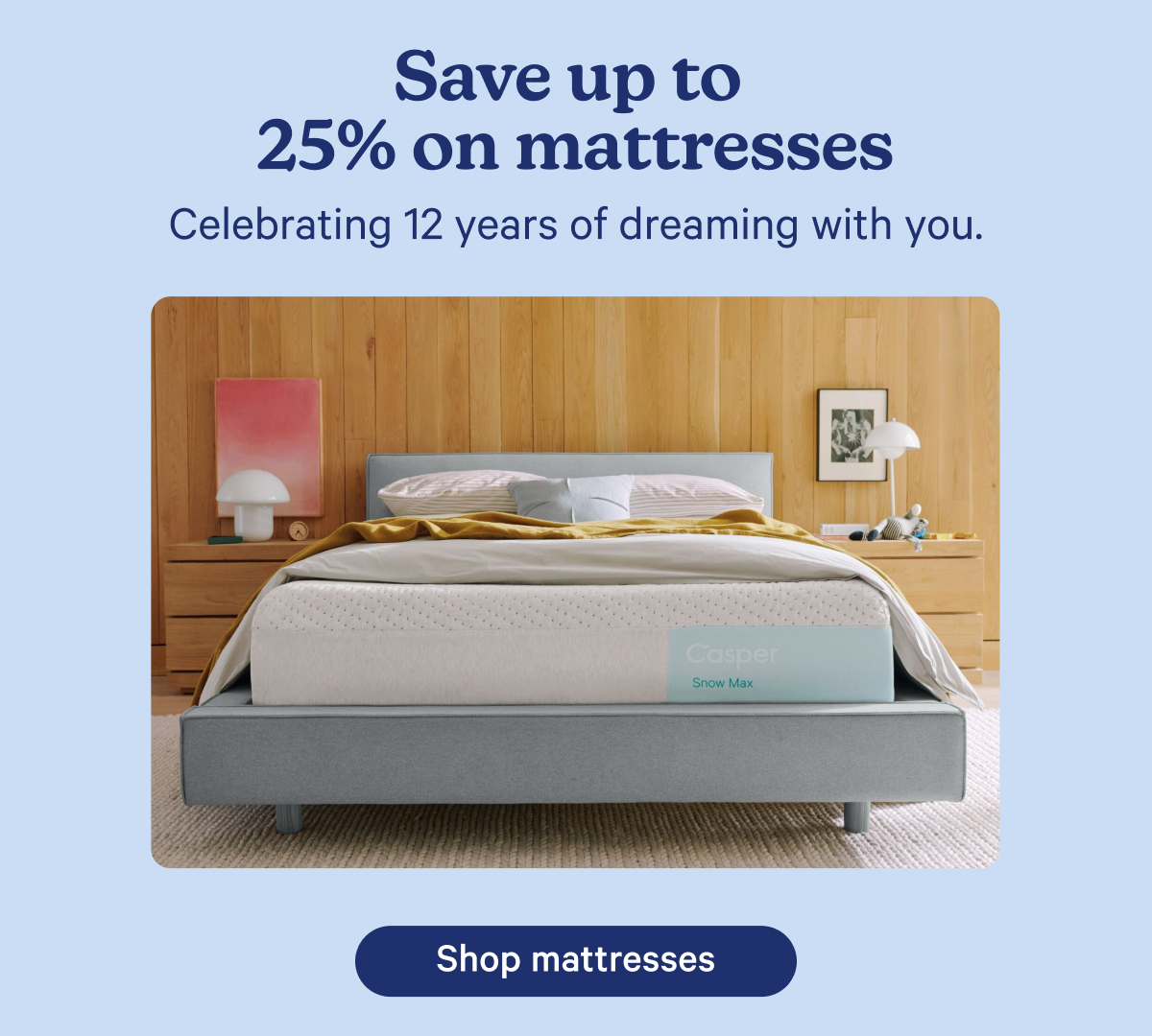 Save up to 25% on mattresses