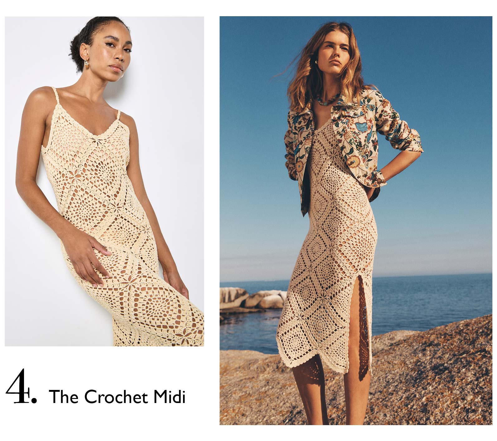Hand-Knit Crochet Midi Dress
