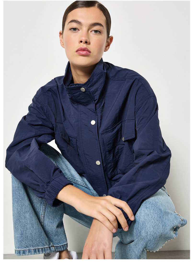 Funnel Neck Cropped Jacket