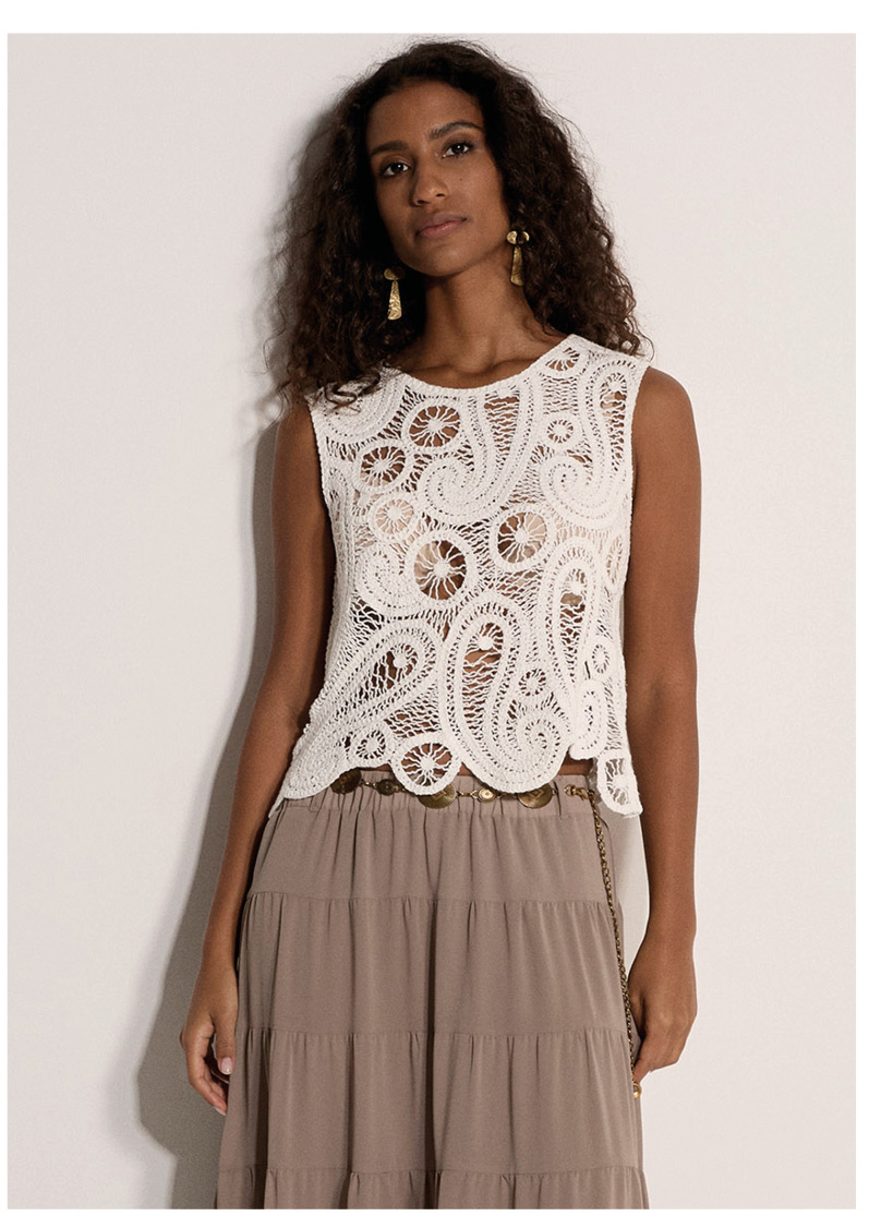 Paisley Cotton Crochet Top