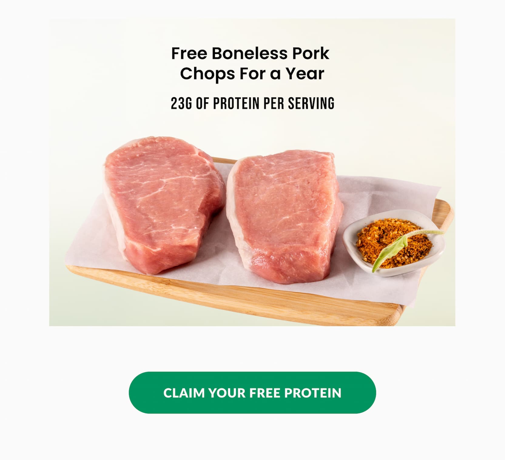 Free Boneless Pork Chops For a Year | CLAIM FREE PROTEIN