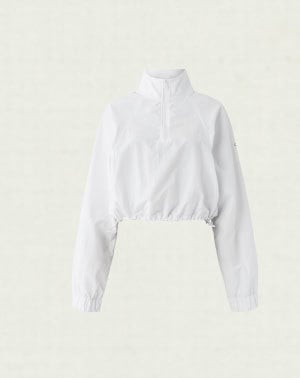 Cropped 1/4 Zip Alumni Pullover - white