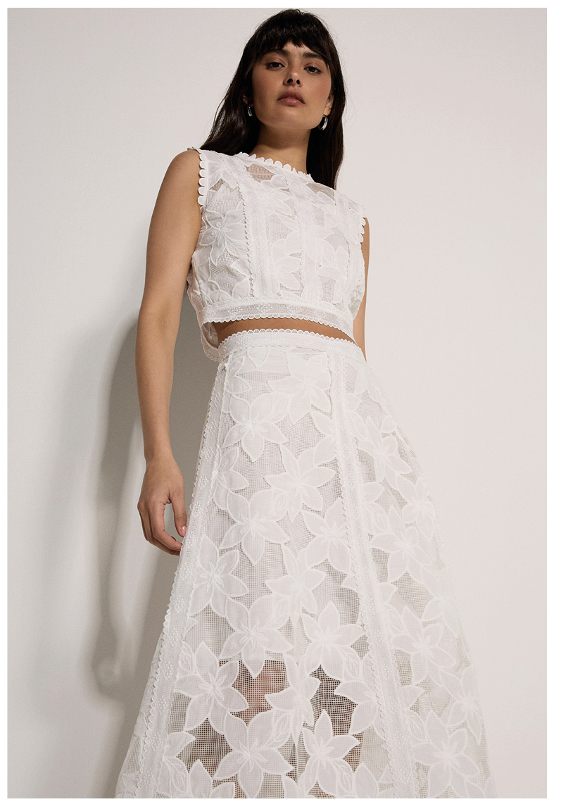 Floral Mesh Lace Crop Top