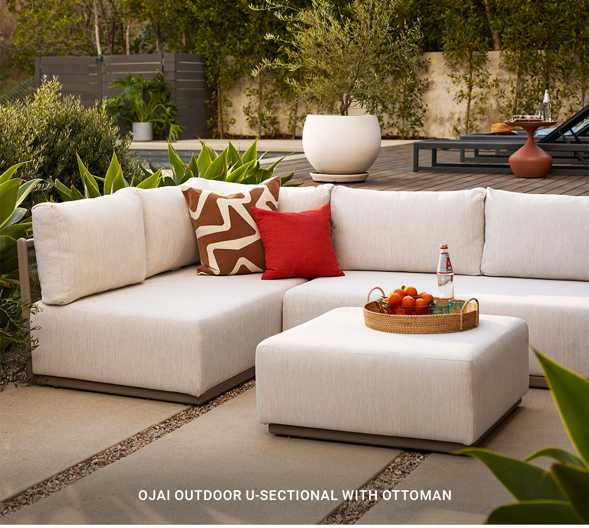 OJAI OUTDOOR U-SECTIONAL WITH OTTOMAN