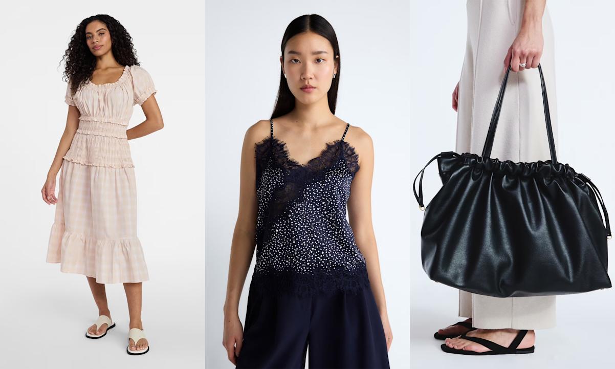 sundress, cami, tote bag