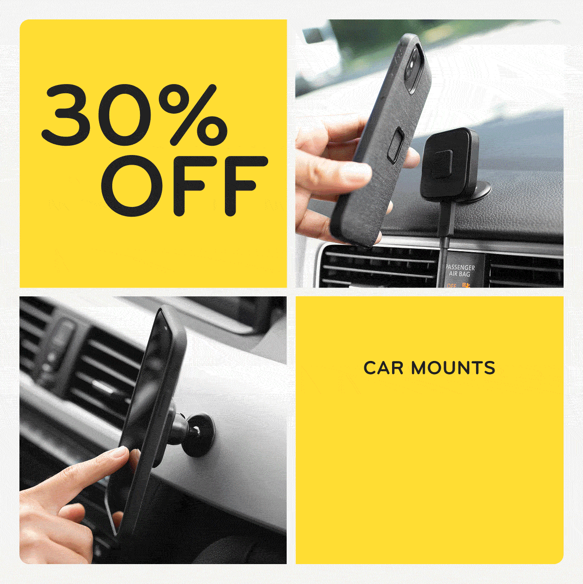 30% off car, bike, moto mounts, and cases.