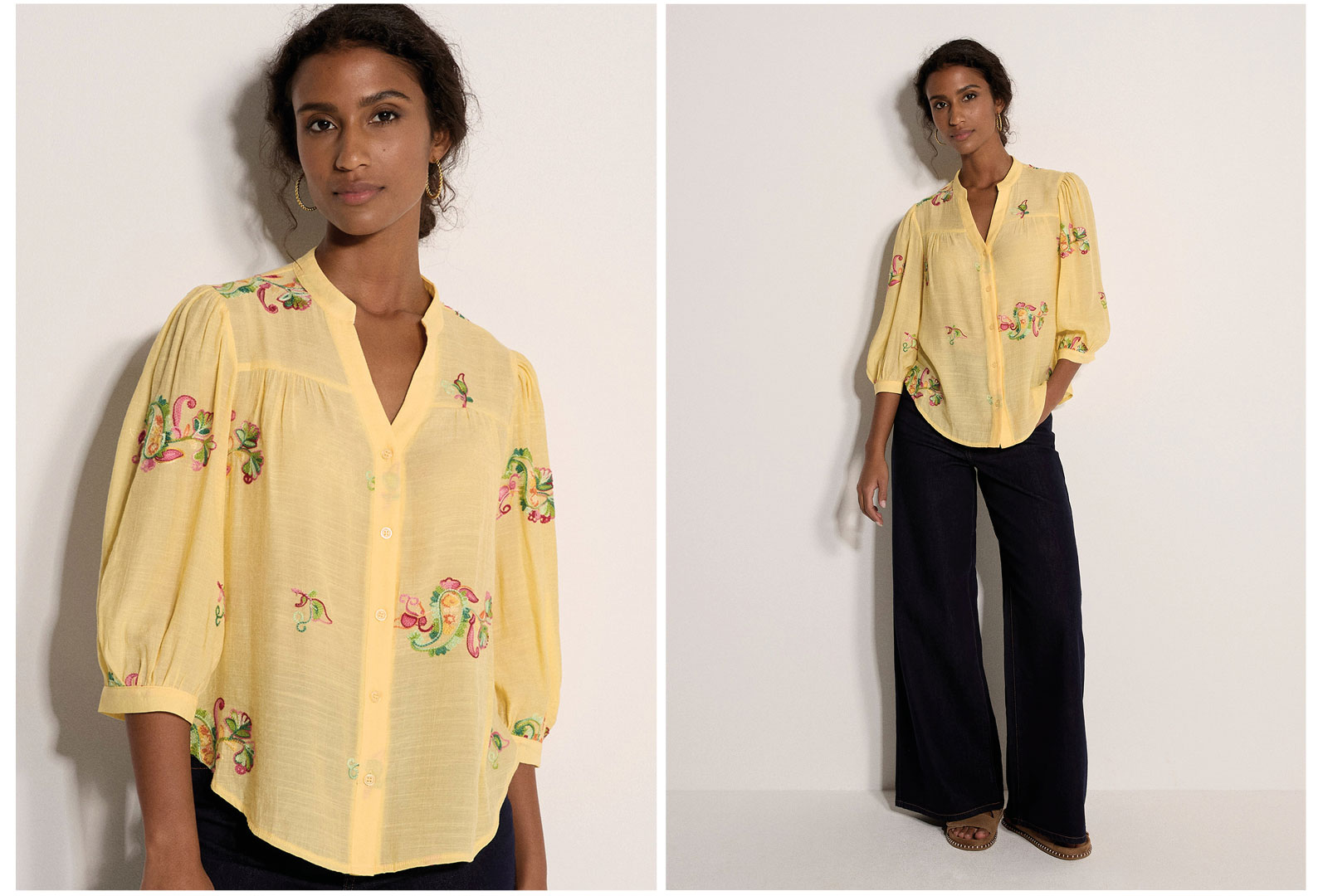 Floral Paisley Embroidered Blouse