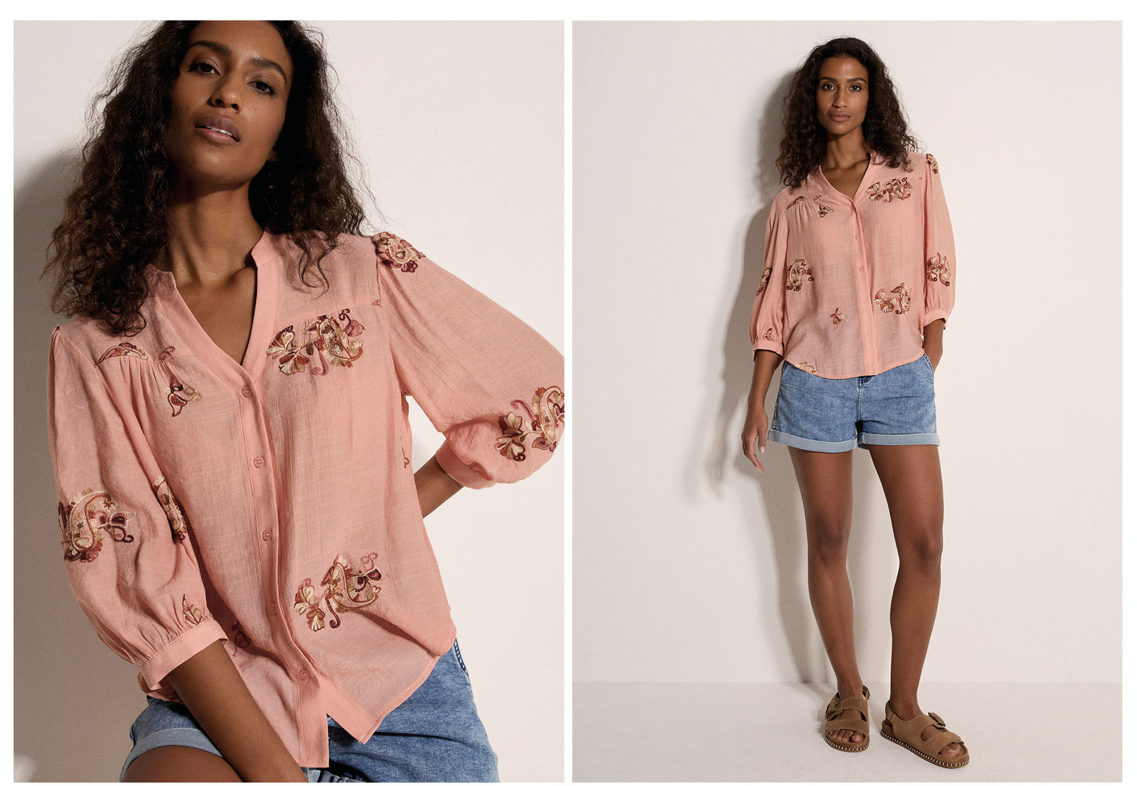 Floral Paisley Embroidered Blouse