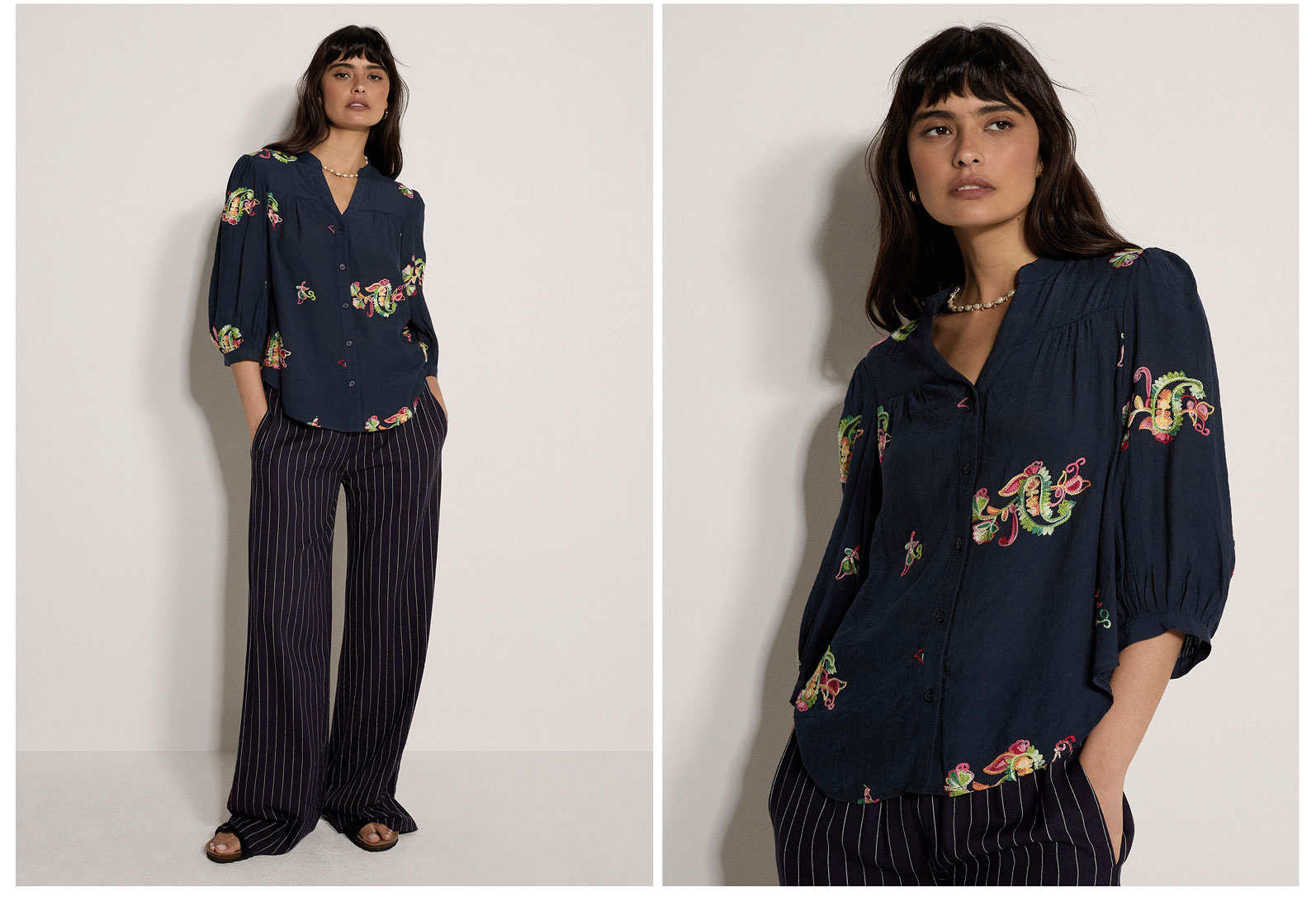 Floral Paisley Embroidered Blouse