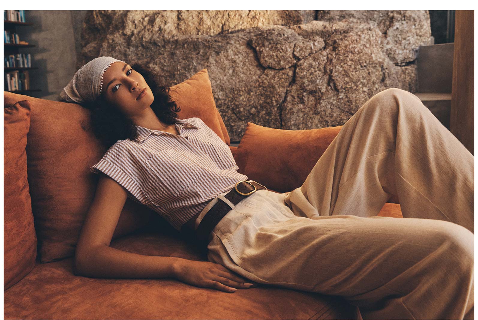 Stripe Shirt Crop Top