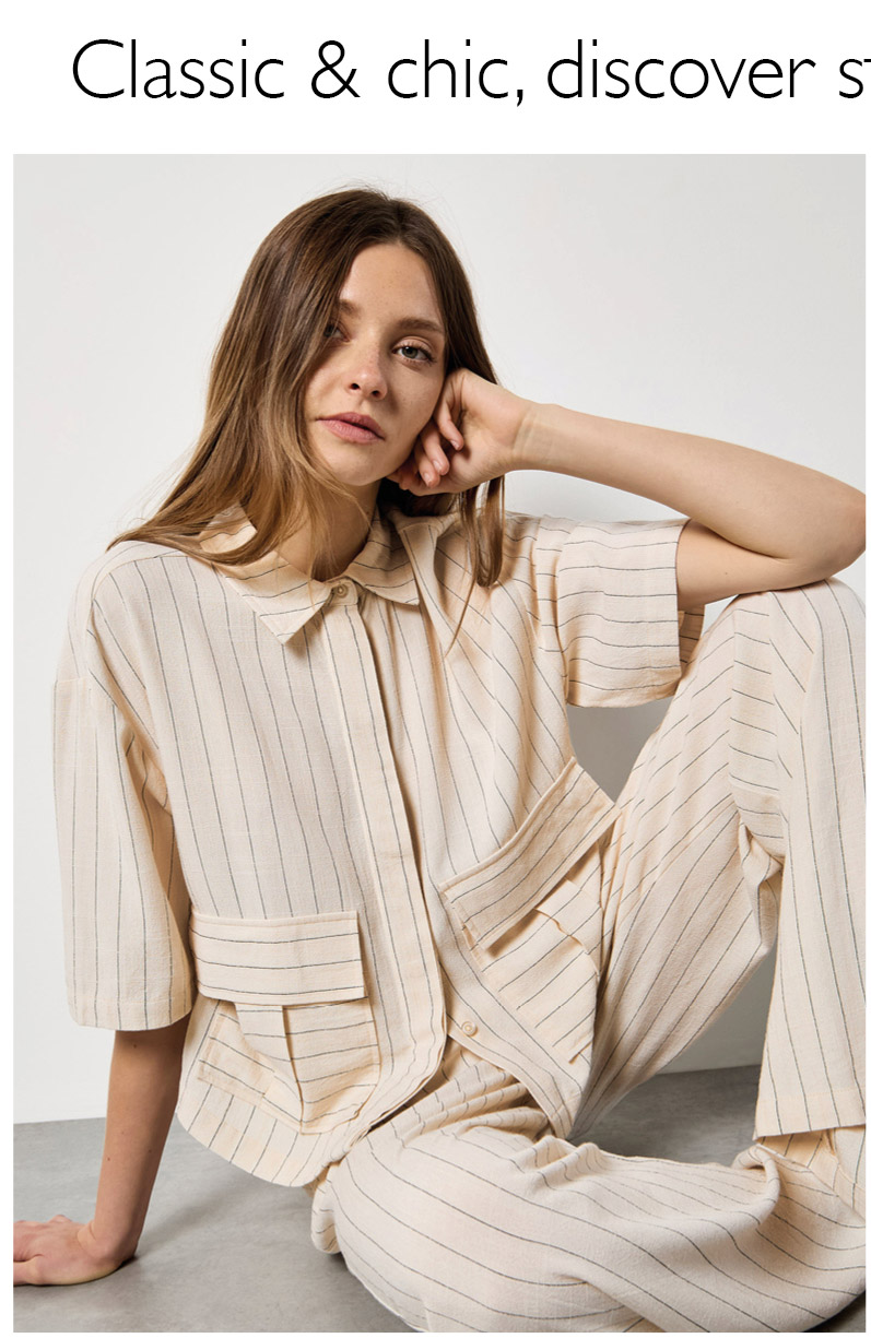 Pinstripe Linen Blend Shirt