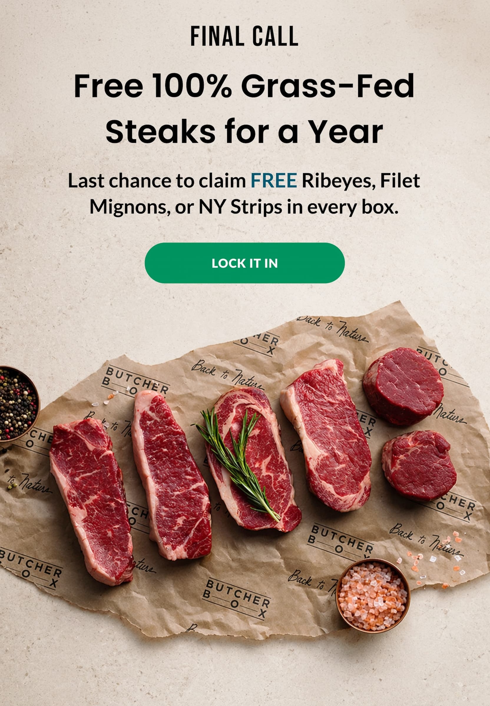 Final Call | Free 100% Grass-Fed Steals for a Year | LOCK IT IN